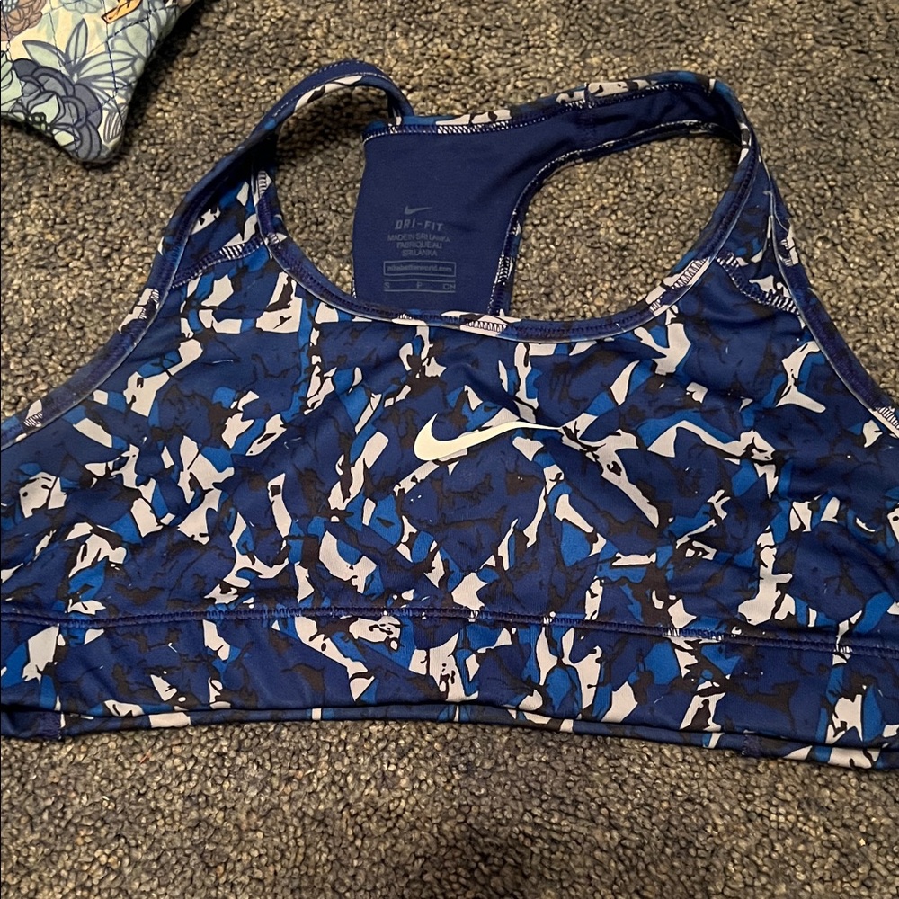 Nike Women's Abstract Blue Sports Bra
